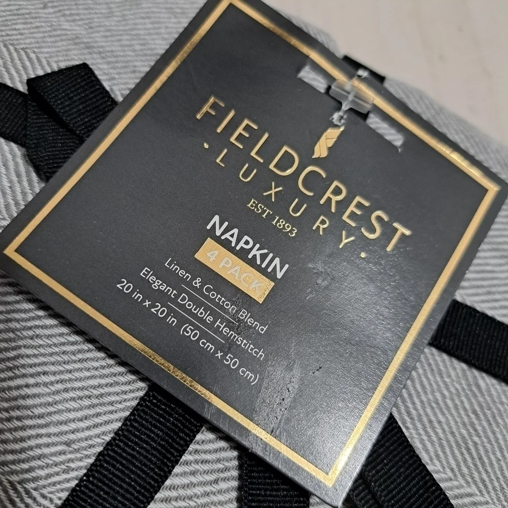 Fieldcrest Luxury Linen and Cotton Blend Napkin 4 Pack